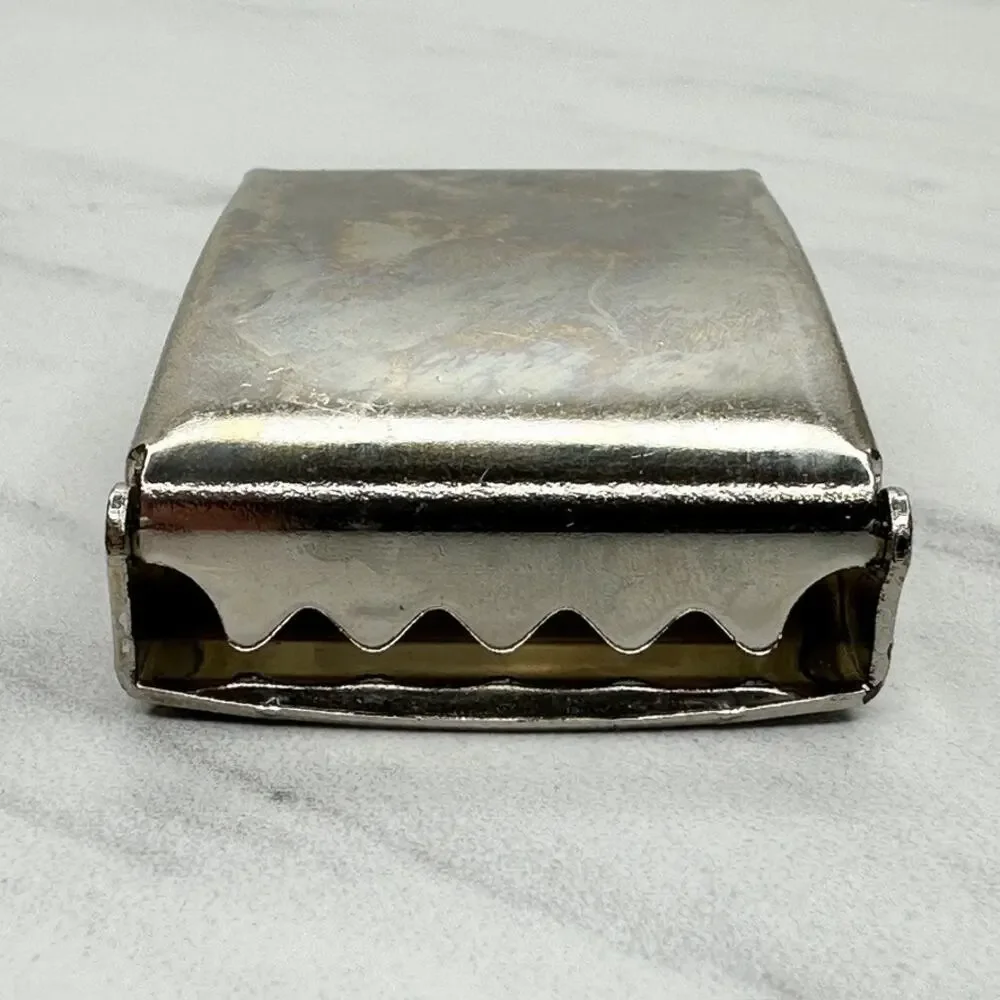 Silver Tone Web Clamp Military Style Slide Belt Buckle Simple Basic Unisex ✨